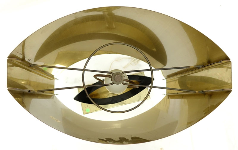 Curtis Jere, Chinese/American (1910 - 2008) Polished Brass Lamp with Shade.