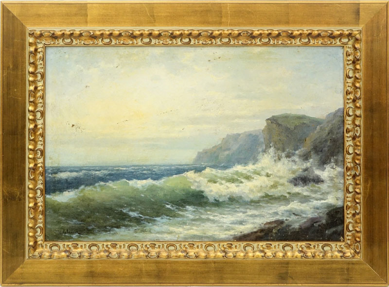 Early 20th Century Oil on artist board "Seascape". 