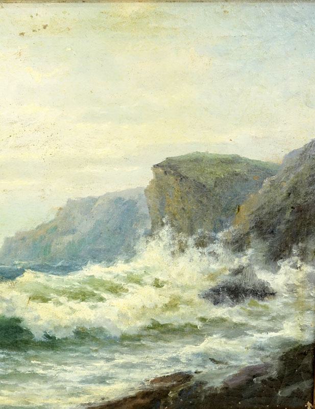 Early 20th Century Oil on artist board "Seascape". 