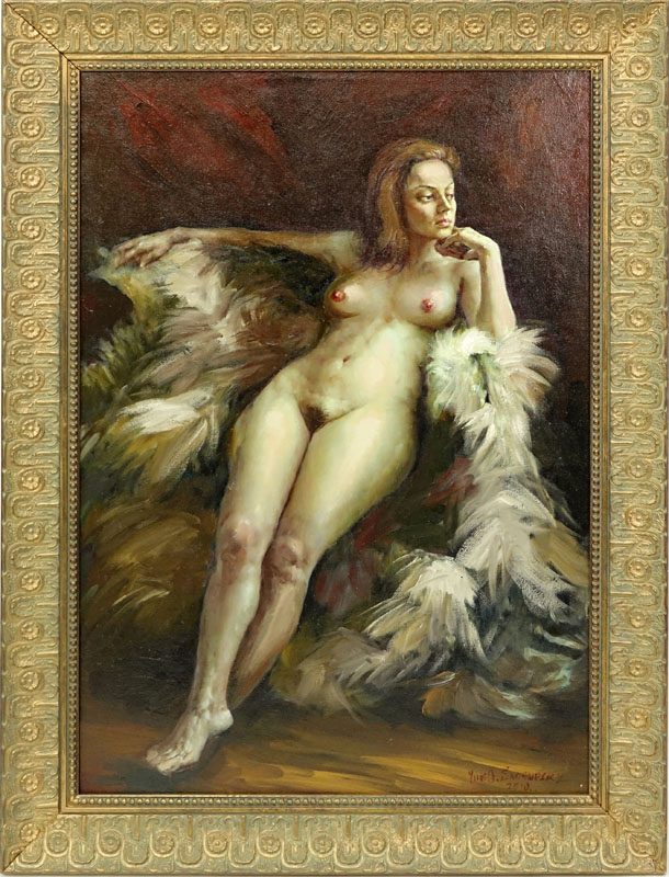Yuri Skorupsky, American/Russian (20th Century) Oil on canvas "Nude". 