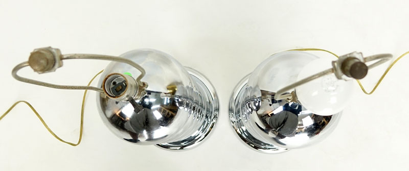 Pair of Mid Century Modern George Kovacs Style, Chrome Stacked Ball Lamps. 