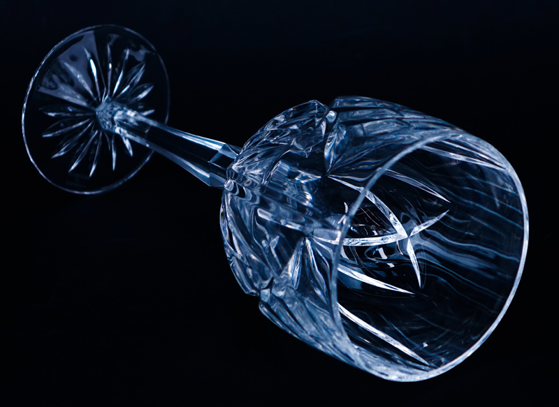 Four (4) Waterford for Marquis Crystal Goblets. Signed.