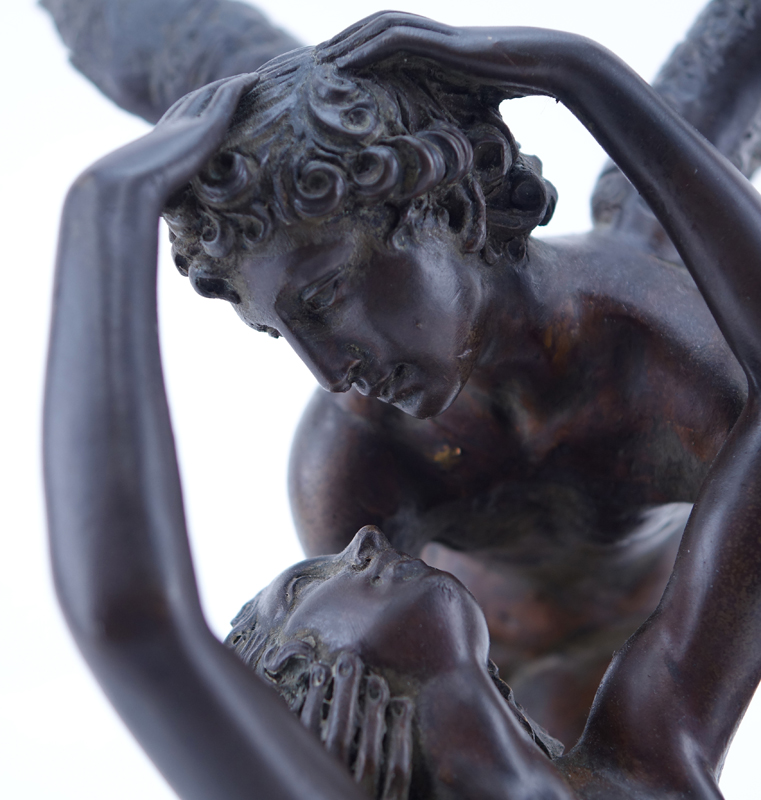 After: Antonio Canova "Amor en Psyche", Polychrome Composition Sculpture.