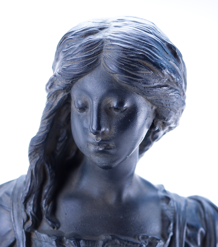 After: Hippolyte Moreau, French (1832 - 1927) Composition Sculpture, Mother and Child with Sheep.