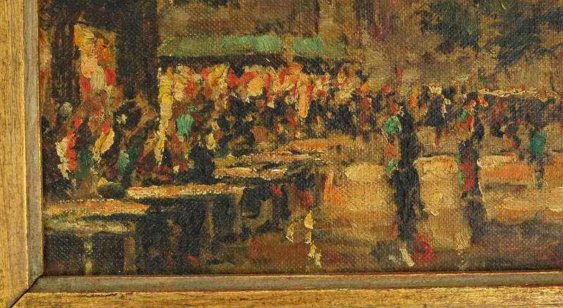 Two (2) Andre Picot, French  (1910 - 1992) Oil on Canvasboard "Parisian Street Scenes" Each Signed Lower Right. 