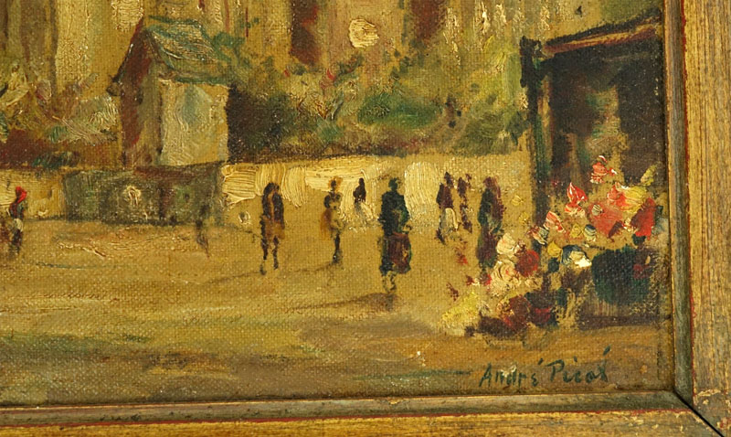 Two (2) Andre Picot, French  (1910 - 1992) Oil on Canvasboard "Parisian Street Scenes" Each Signed Lower Right. 