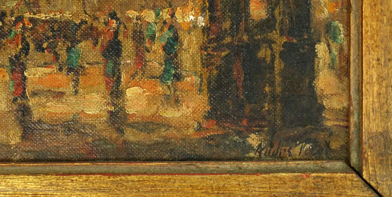 Two (2) Andre Picot, French  (1910 - 1992) Oil on Canvasboard "Parisian Street Scenes" Each Signed Lower Right. 