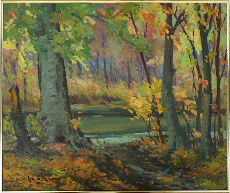 William A. Drake, Canadian  (1891 - 1964) Oil on Masonite, Landscape Scene, Signed W.A. Drake.