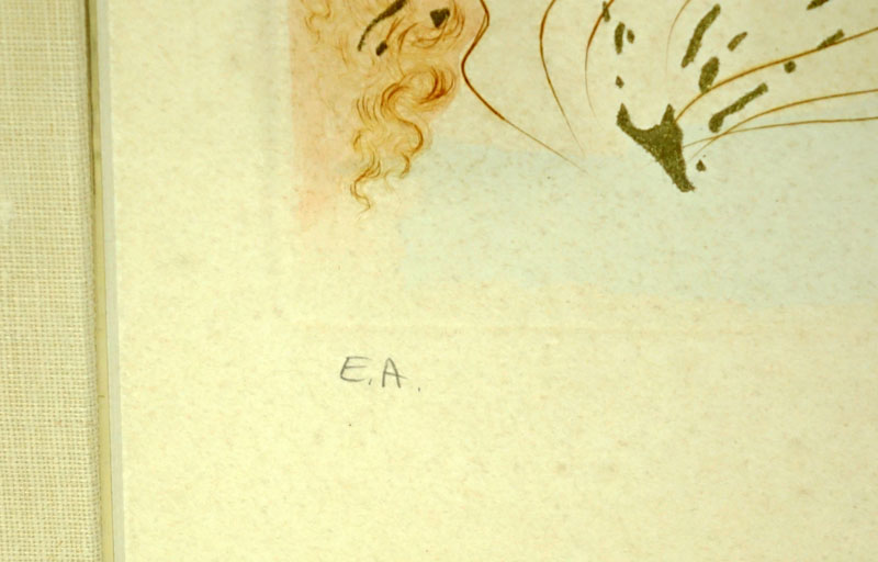 Salvador Dali, Spanish (1904 - 1989) Color Etching with Gold Dust on Arches Paper.