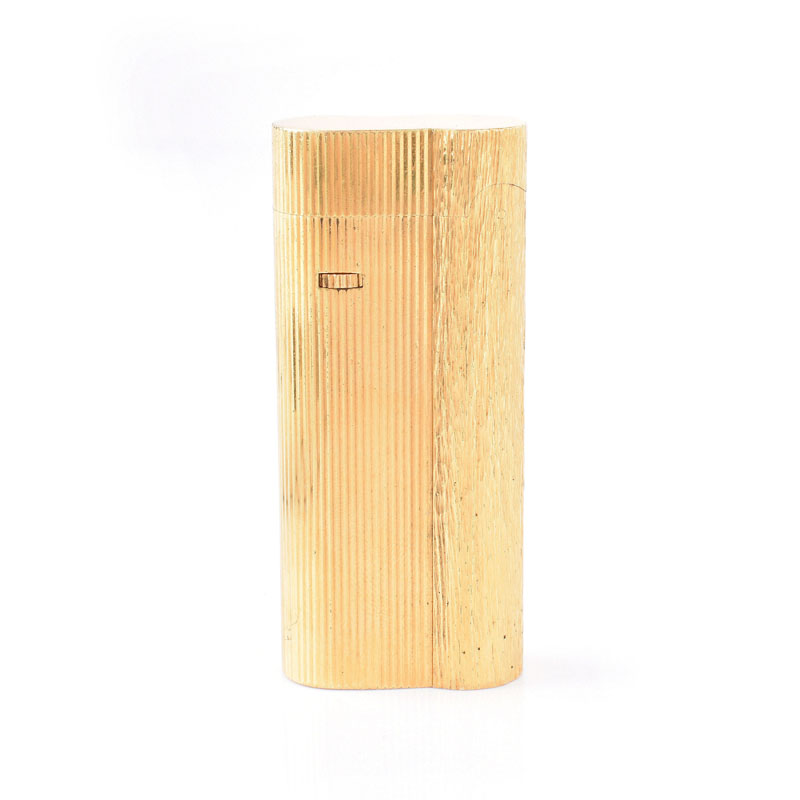 Vintage Dunhill Gold Plated Butane Lighter. Signed. Normal surface wear. Measures 2-9/16" H, 1-1/8" W.