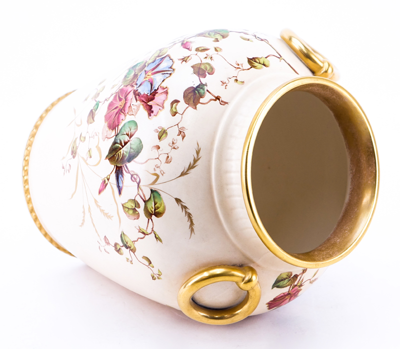 Cauldon Ware Flower and Gilt Porcelain Jardinière.