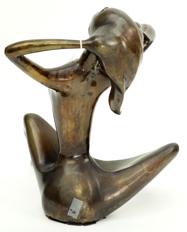 Hattakitkosol Somchai, Thai (1934 - 2000) Bronze sculpture, Seated Nude Woman.