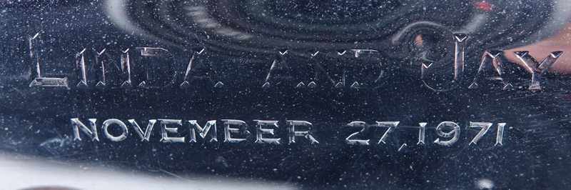 Cartier Hand Made Sterling Silver Miniature Lunch Box. Inscribed "Linda And Jay November 27, 1971".