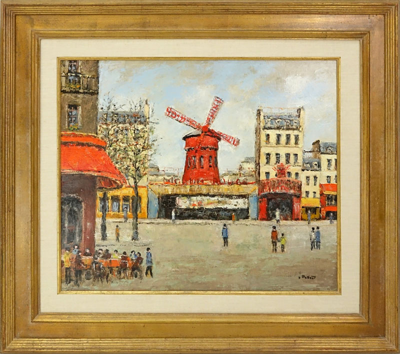 Louis Peyrat, French  (1911 - 2001) Oil on Canvas "Paris Montmartre" Signed Lower Right.