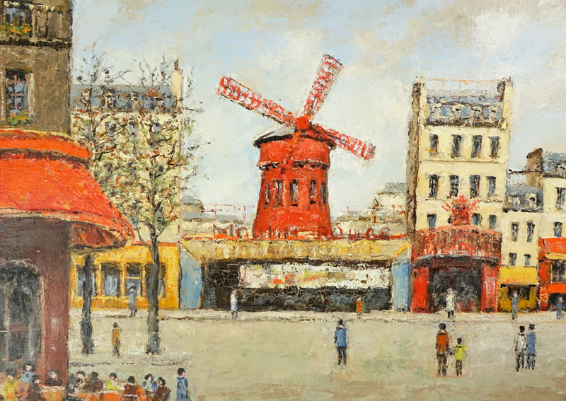Louis Peyrat, French  (1911 - 2001) Oil on Canvas "Paris Montmartre" Signed Lower Right.