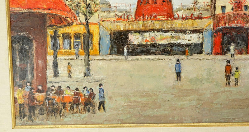 Louis Peyrat, French  (1911 - 2001) Oil on Canvas "Paris Montmartre" Signed Lower Right.