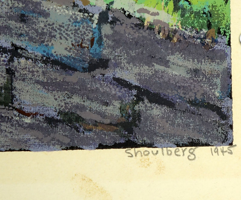 Harry Shoulberg, American  (1903 - 1995) Lithograph "Sun After Rain" Pencil Signed and Title on Lower Border.