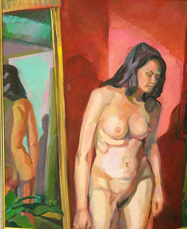 Roxene Sloate (20th Century) Oil on Canvas "Reflections II", Unsigned. 