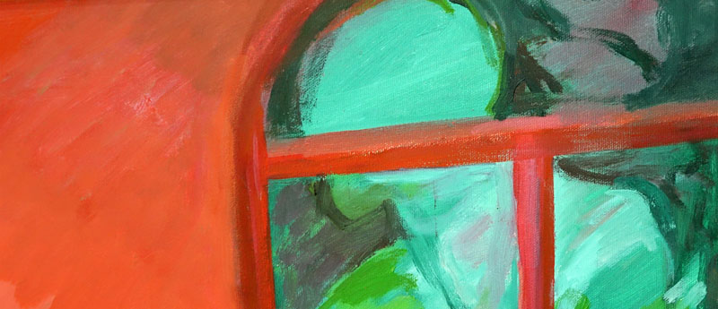 Roxene Sloate (20th Century) Oil on Canvas "Reflections II", Unsigned. 