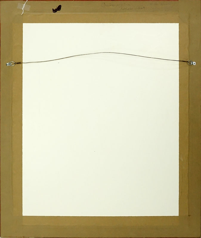 Roxene Sloate (20th Century) Pastel on Paper "Contemplation" Signed Lower Left. Framed under Glass. 