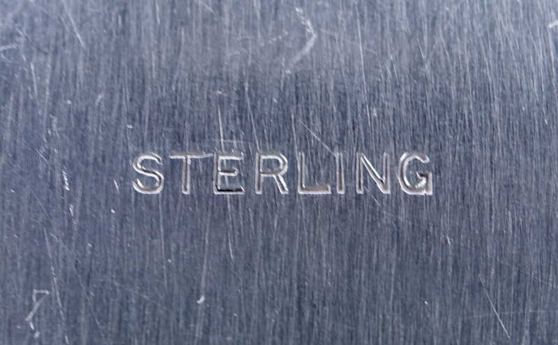 Brand-Chatillon Sterling Silver Oval Platter. Decorated with Vitruvian scroll rim, monogram in cartouche. 
