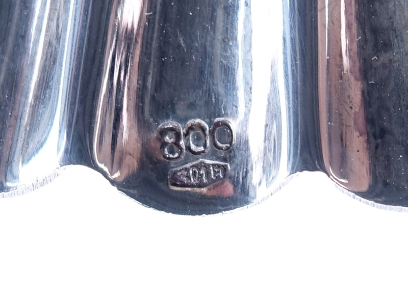Twelve (12) Italian 800 Silver Place Card Holders.