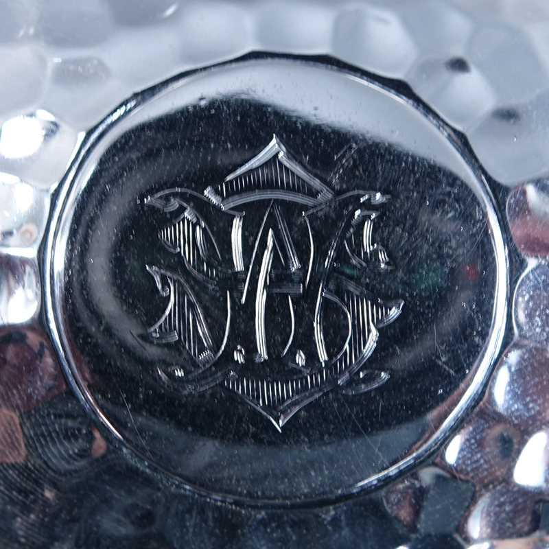 Two Silver And Glass Items. Includes English silver lidded jar, signed with English hallmarks, London 1901.