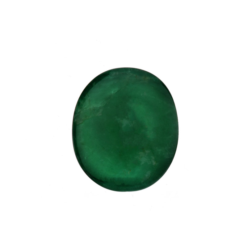 Gem Research Swiss Lab Certified 62.34 Carat Oval Cabochon Zambian Emerald.