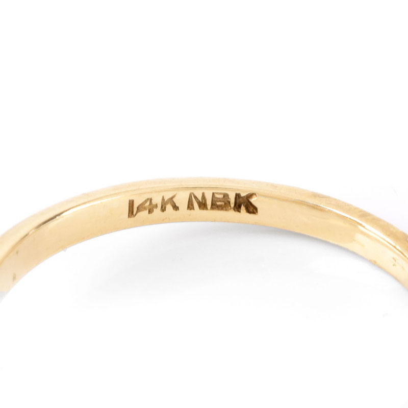 U.S. Gemologic Certified 2.19 Carat Round Brilliant Cut Diamond and 14 Karat Yellow Gold Engagement Ring.