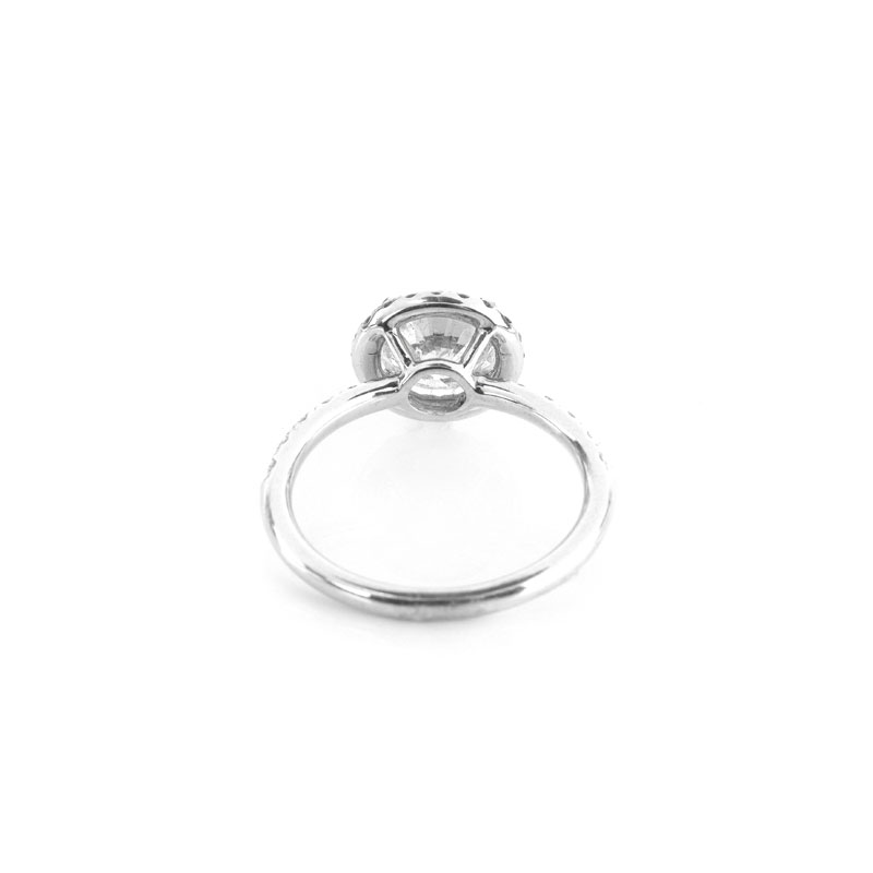 GIA Certified 2.0 Carat Round Brilliant Cut Diamond and 14 Karat White Gold Engagement Ring.