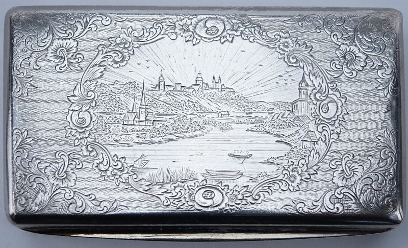 Mid 19th Century Chased Silver Miniature Box. Inscribed date 1865. Good condition.