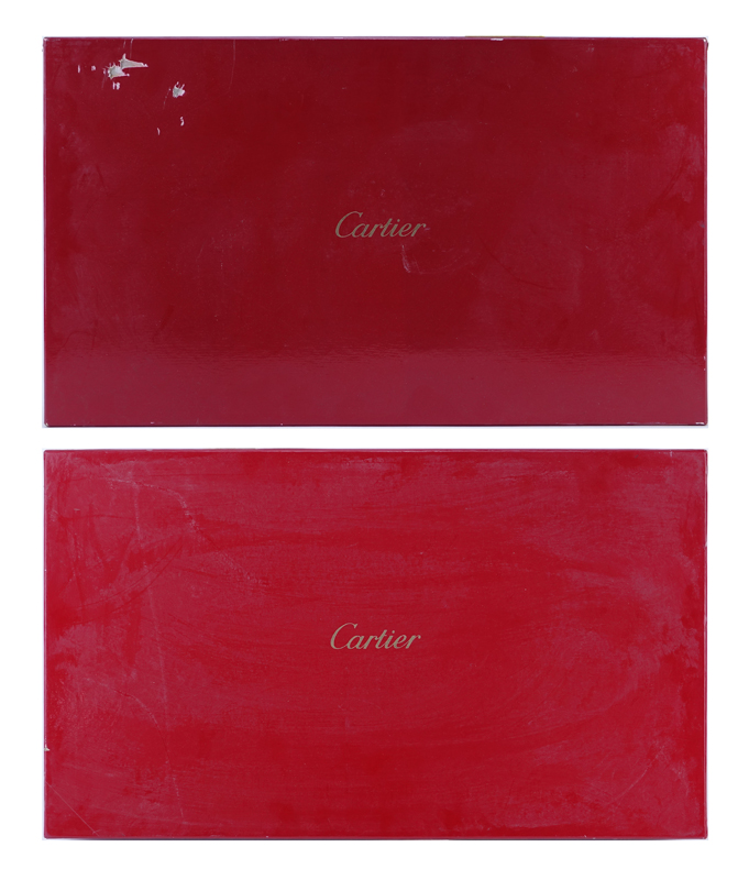 Twelve (12) Cartier "La Maison De Louis Cartier" Flat Cream Soup Bowl And Saucer Sets. 