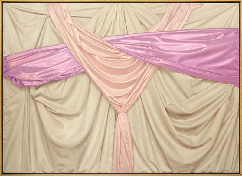 Tony Chimento, American (b. 1973) Oil on canvas "Pink Drapes". Signed lower right. Good condition.