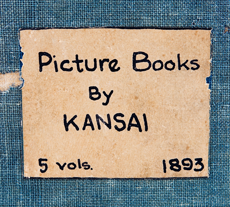 19th Century Japanese  5 Volume Collection Of Printed Books "Pictures By Kansai 1893". Unsigned.