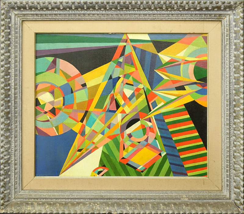Rolph Scarlett, Canadian/American  (1889 - 1984) Oil on Canvas, Abstract Composition, Signed Lower Left. 