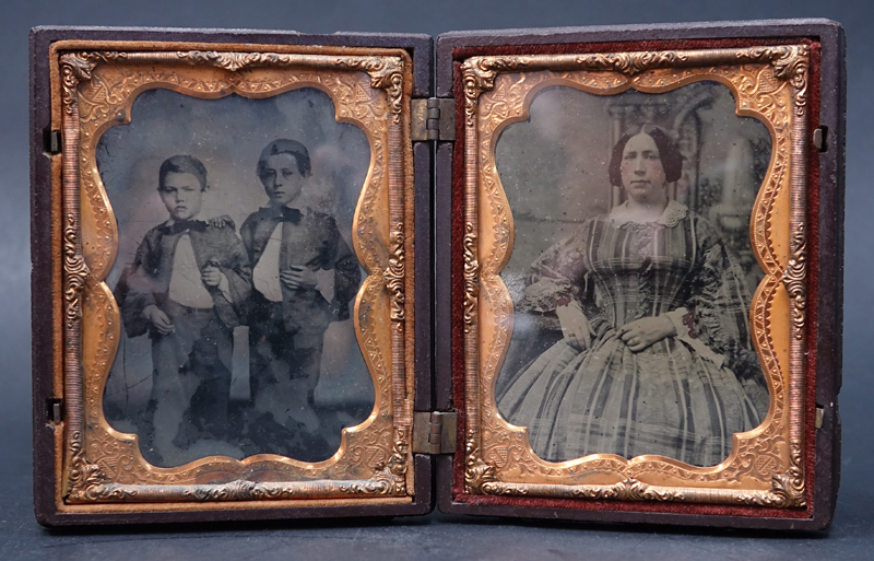 Lot of Five (5) 19th Century Cased Daguerreotypes. One case with 2 images. Unsigned.