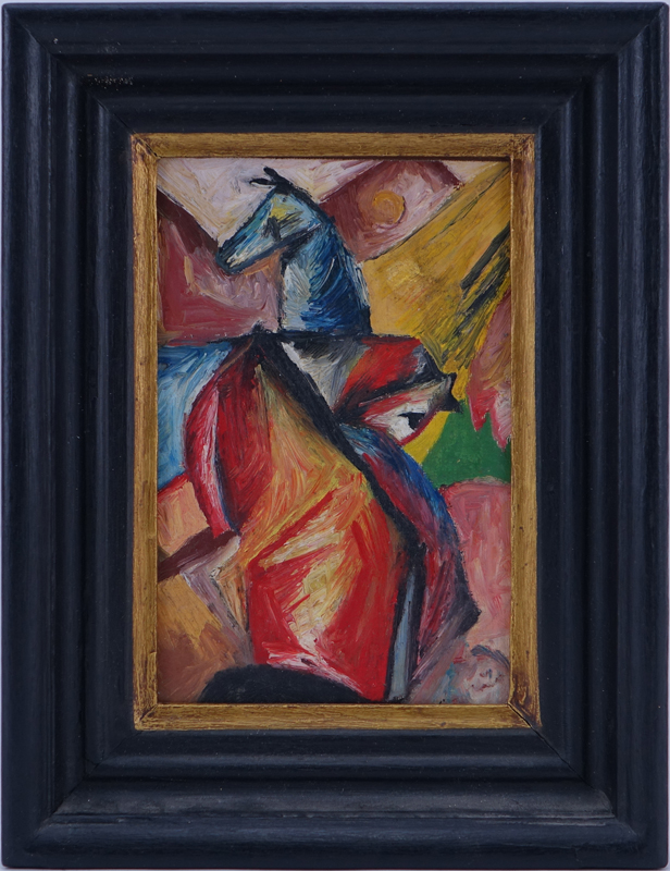 1930's German Expressionist School Oil Sketch On Board "Horse". Unsigned. Good condition. 
