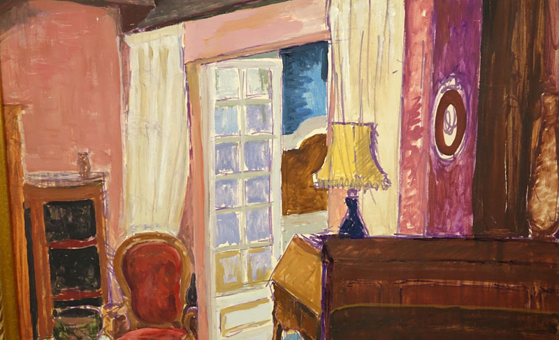 Attributed to: Sven Erixson, Swedish (1899 - 1970) Mixed Media on Panel, Interior Scene, Signed Lower Right.