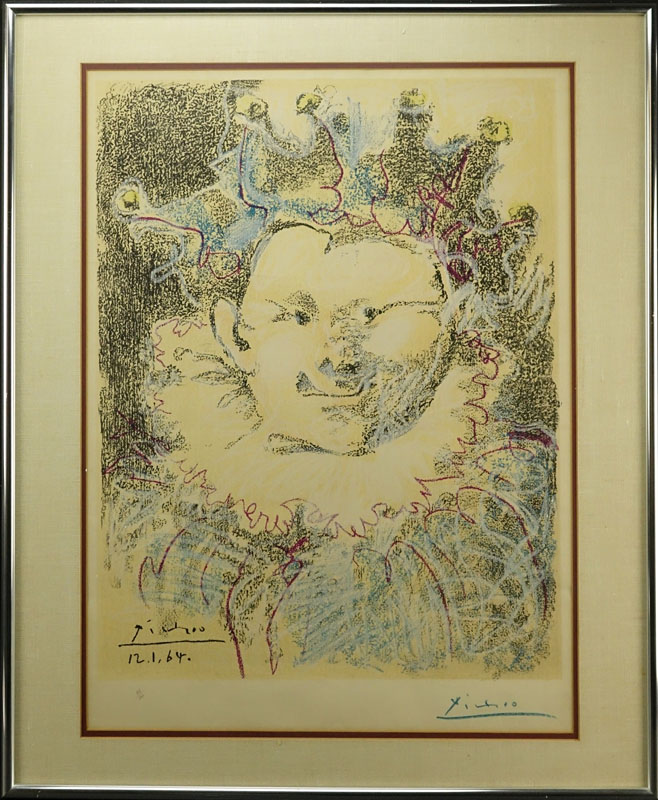 Pablo Picasso, Spanish (1881-1973) Color lithograph "Tete De Buffon". Signed in blue crayon.