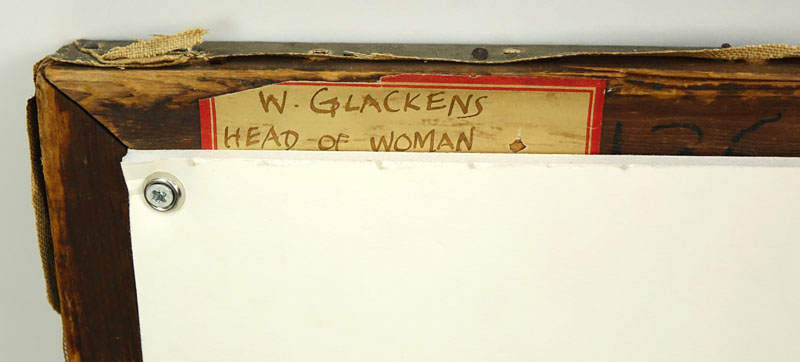 William Glackens, American (1870–1938) Oil on Canvas, "Head of a Woman".