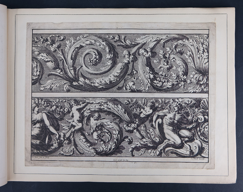 Jean Lepautre, French (1618–1682) A collection of forty (40) engravings by Le Blond of decorative designs.