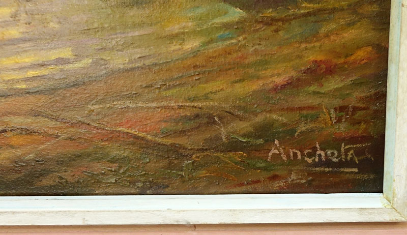 Possibly: Isidro Ancheta, Filipino (1882 - 1946) Oil on Masonite "Beachscape" Signed 'Ancheta' Lower Right.