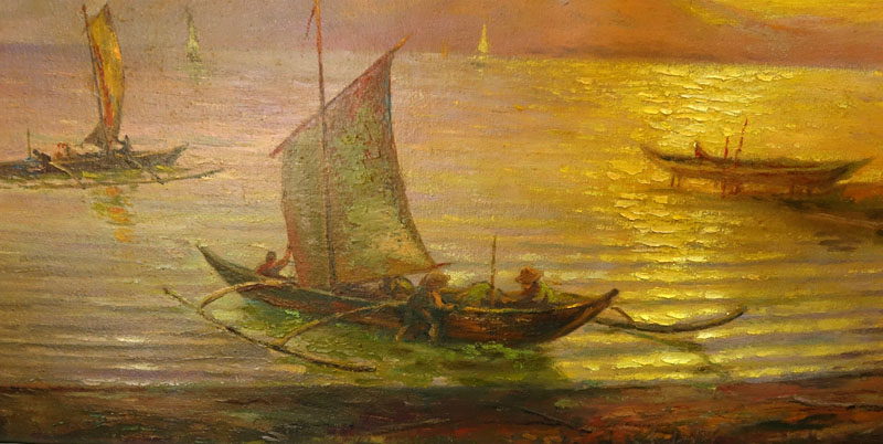 Possibly: Isidro Ancheta, Filipino (1882 - 1946) Oil on Masonite "Beachscape" Signed 'Ancheta' Lower Right.