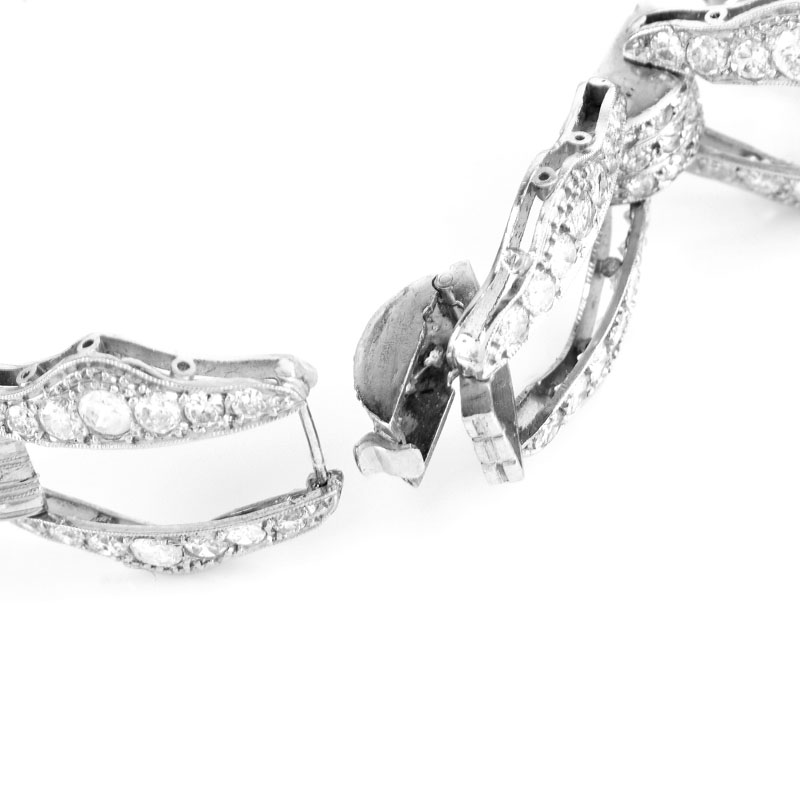 Art Deco Approx. 5.0 Carat Old European Cut Diamond and Platinum Bracelet. Unsigned. Good condition.