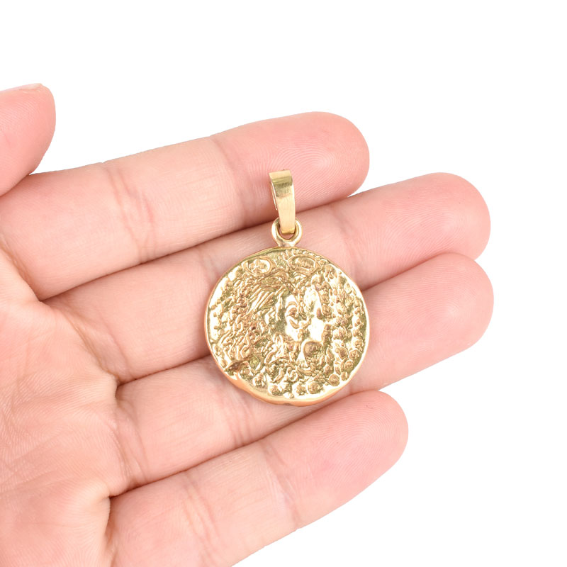 Vintage Salvador Dali 18 Karat Yellow Gold Pendant. Signed, stamped 18K. Very good condition.