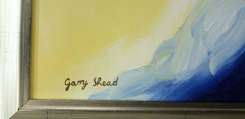 After: Garry Shead, Australian ( b. 1942) Oil on Canvas "The Wave" Signed Lower Left. Good condition.