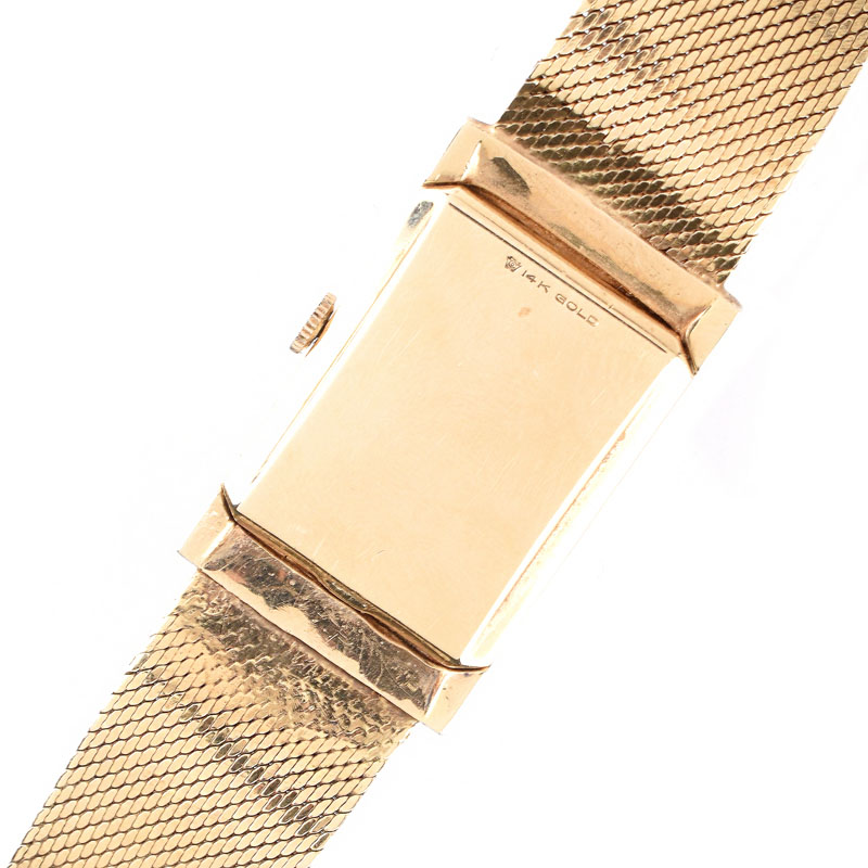 Man's Vintage Longines 14 Karat Yellow Gold Watch with what Appears to be a Vintage Rolex 14 Karat Yellow Gold Bracelet.