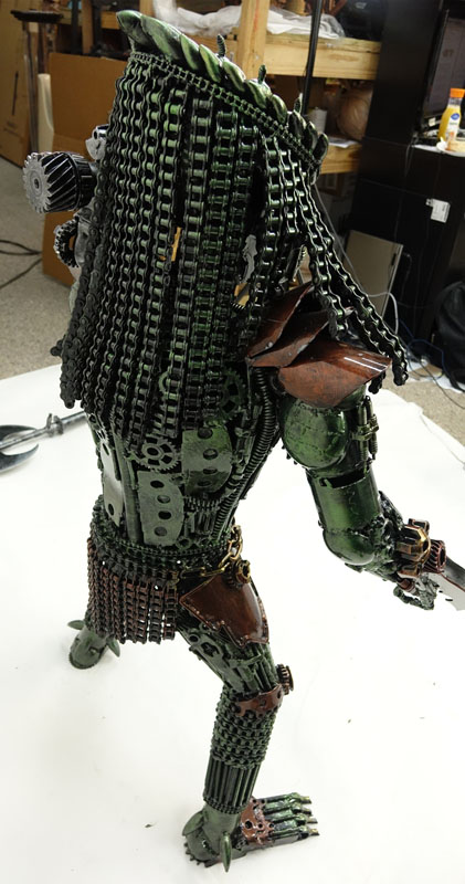 Contemporary Polychrome Metal Art Sculpture "Predator". 