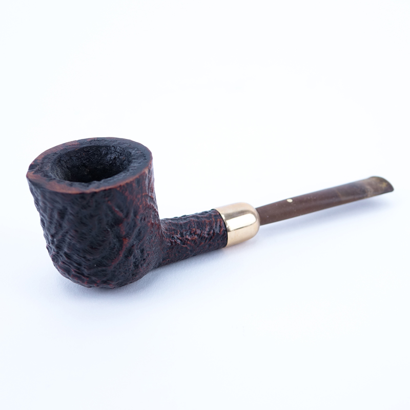 Dunhill Shell Briar Pipe with 14K Gold Spigot. Stamped 14K with makers mark, signed and numbered. 