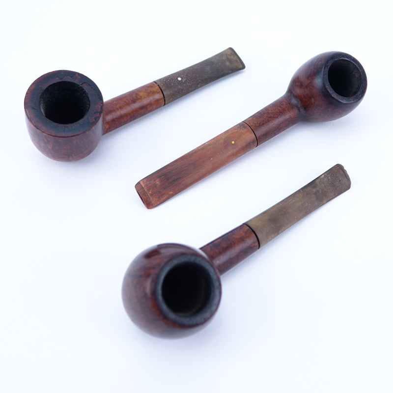 Group of Three (3): Two Dunhill and one Comoy's Blue Riband High Quality Wood Smoking Pipes.